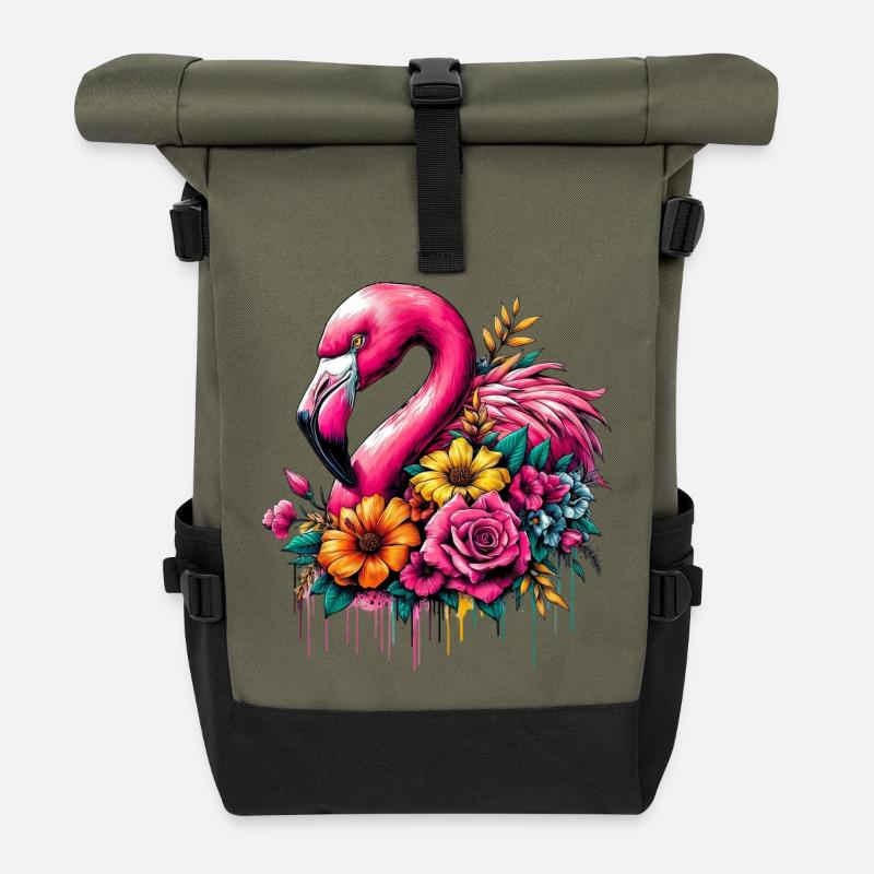 Flamingo - Rolltop Rucksack - Olive/Schwarz