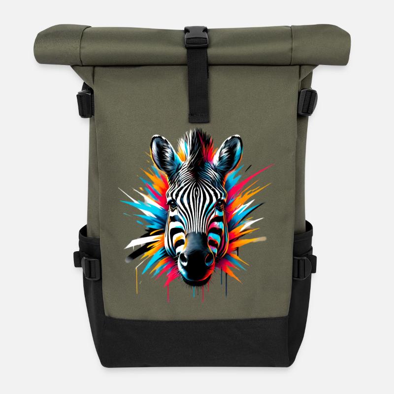 Zebra - Rolltop Rucksack - Olive/Schwarz