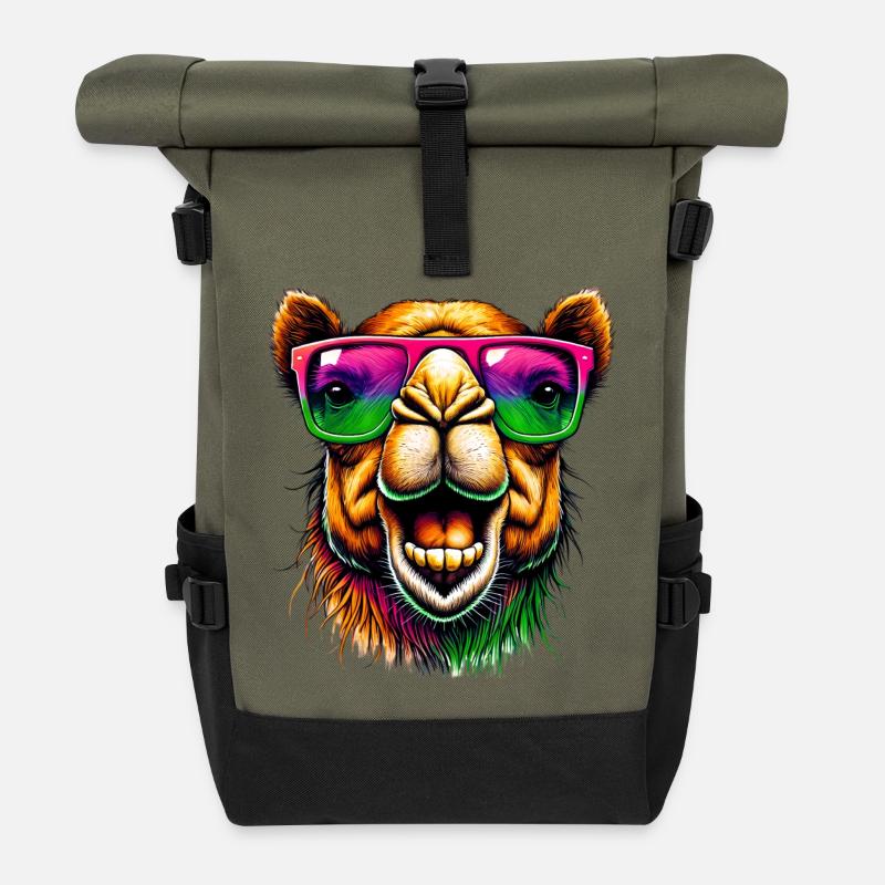 Kamel - Rolltop Rucksack - Olive/Schwarz