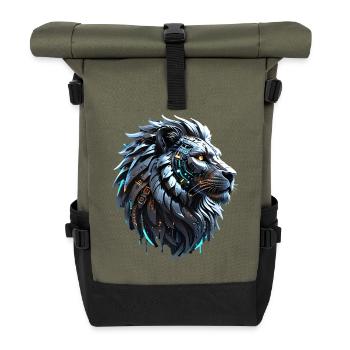 An adorable cartoon bird parade - Roll Top Backpack - olive/black - Front