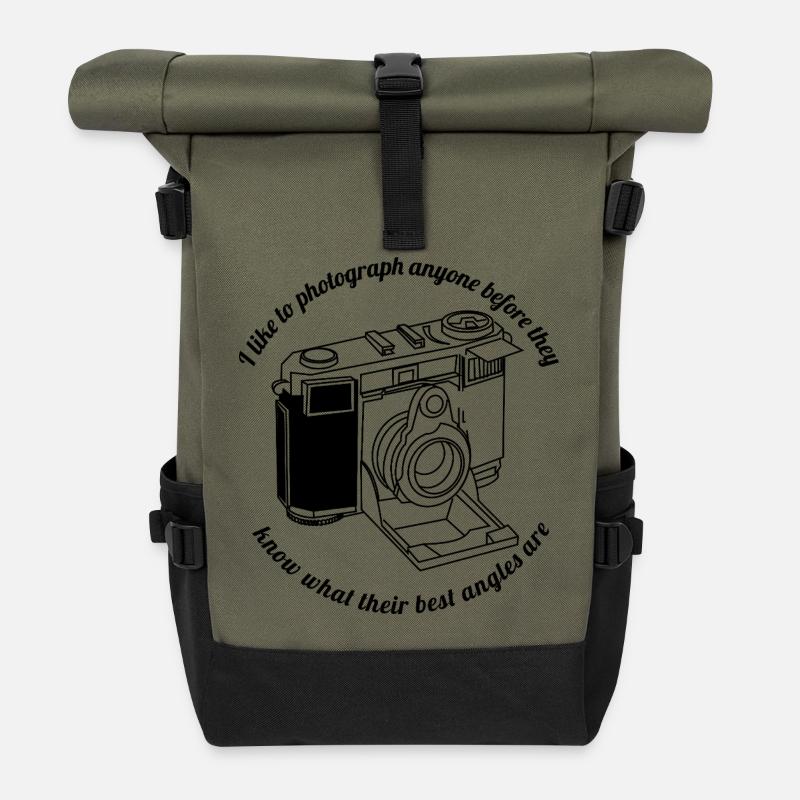 Fotodesign - Rolltop Rucksack - Olive/Schwarz