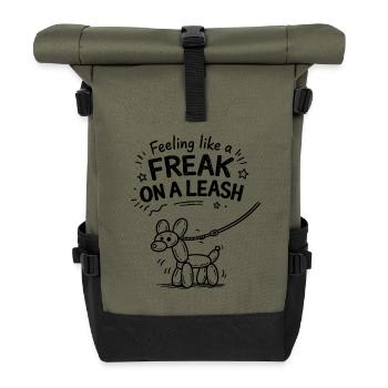 Feeling Like A Freak On A Leash Statement - Rolltop Rucksack - Olive/Schwarz - Vorne