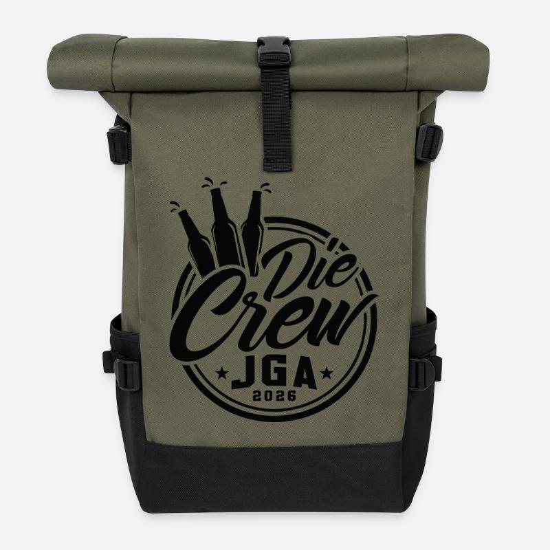 Team Bräutigam JGA 2026 Junggesellenabschied  - Rolltop Rucksack - Olive/Schwarz
