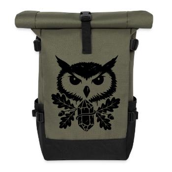 Tatouage de cristal de hibou fantastique - Sac à dos roll top - olive/noir - Devant