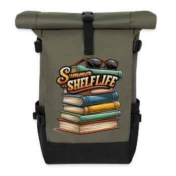 Livres et lunettes de soleil sur la plage - Sac à dos roll top - olive/noir - Devant