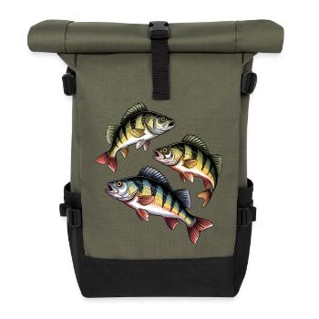 Perch Fishing - Roll Top Backpack - olive/black - Front