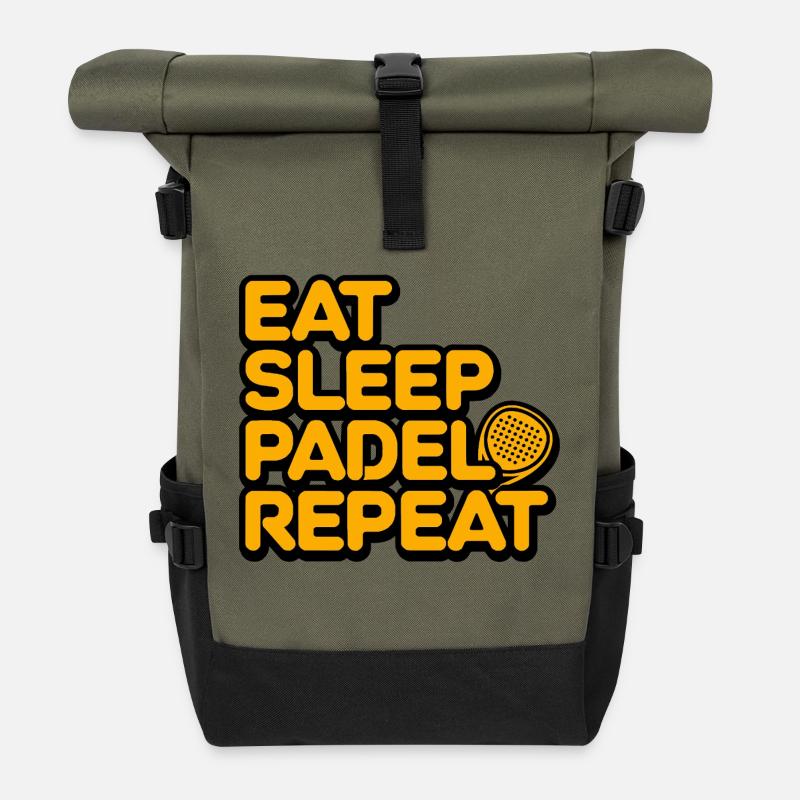 Eat sleep padel repeat 2 - Rolltop Rucksack - Olive/Schwarz