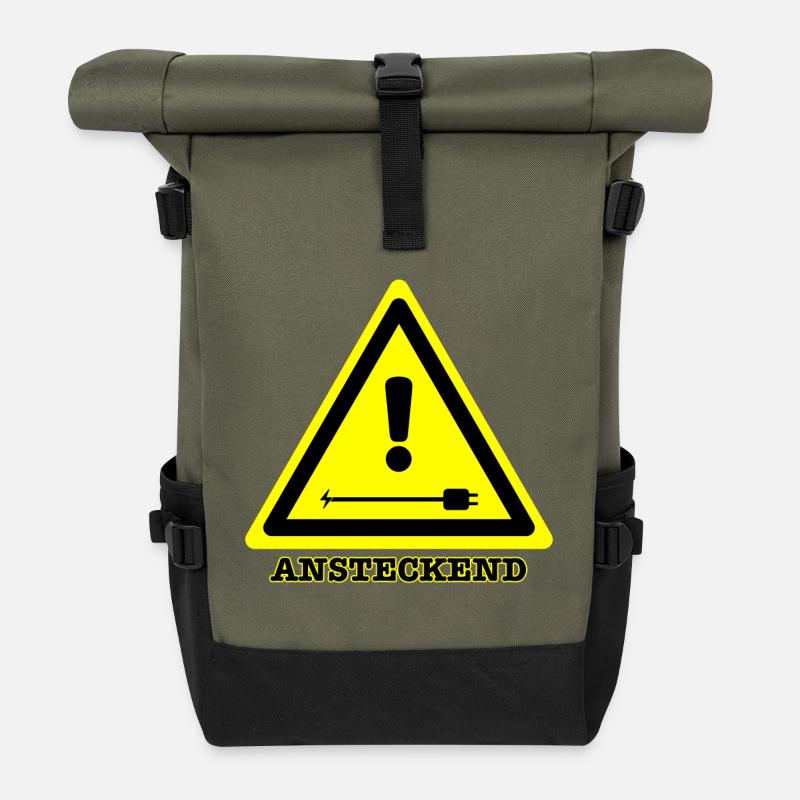 Ansteckend joke (DE) - Rolltop Rucksack - Olive/Schwarz