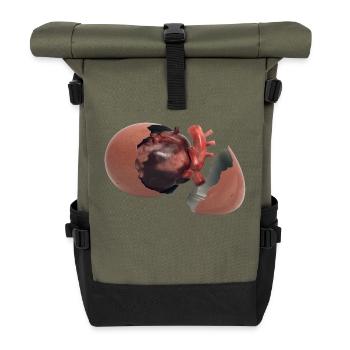 Cœur dans l’œuf - Sac à dos roll top - olive/noir - Devant