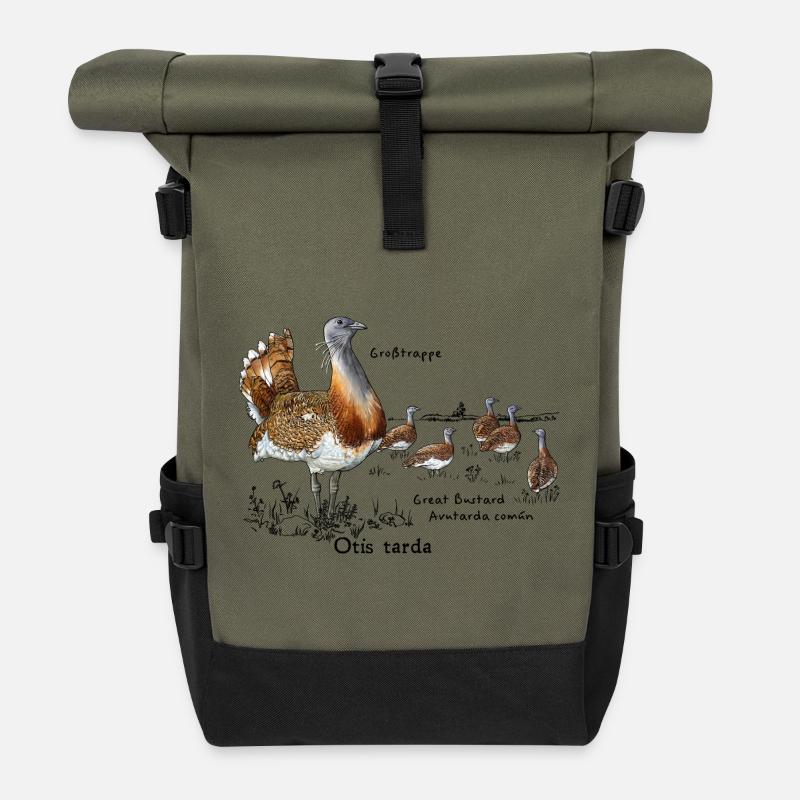 Großtrappe - Rolltop Rucksack - Olive/Schwarz