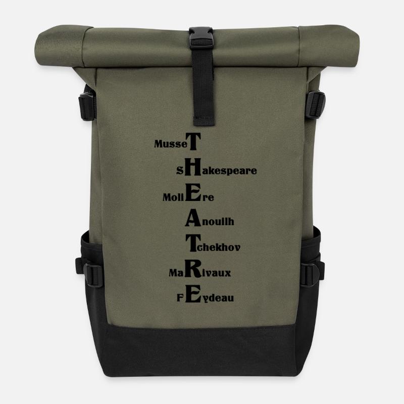 theatre - Sac à dos roll top - olive/noir
