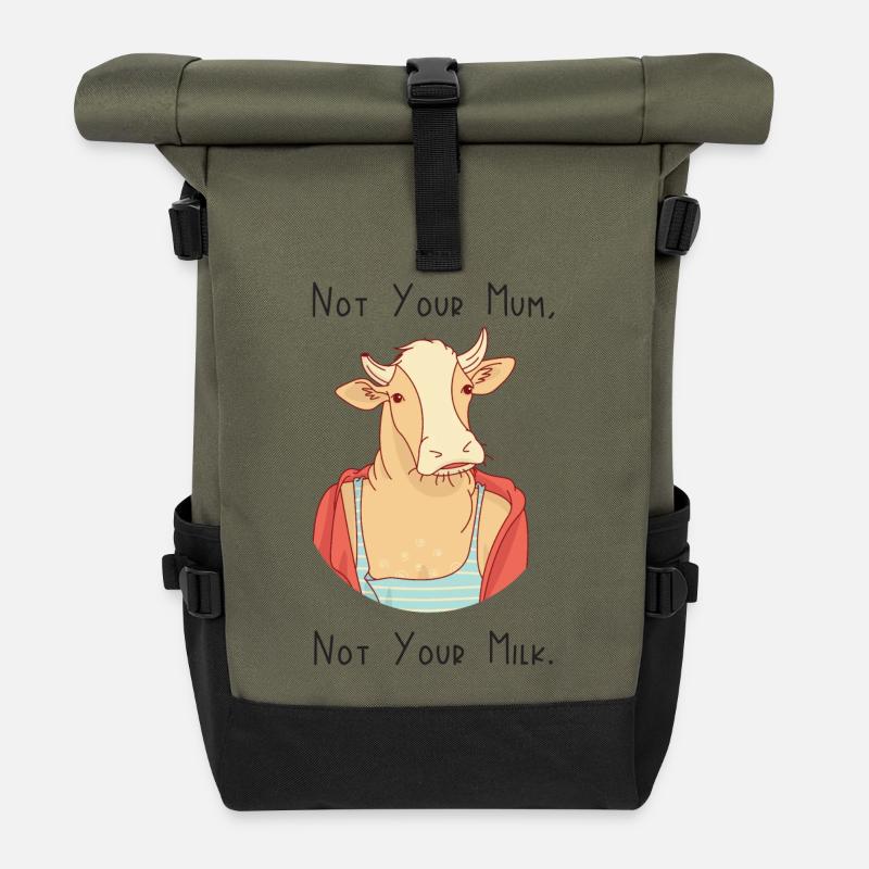 Nicht deine Mutter, nicht deine Milch - Rolltop Rucksack - Olive/Schwarz