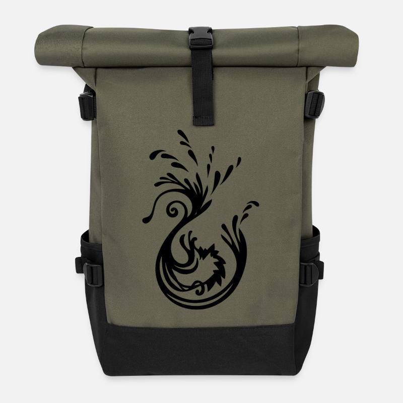 Swan - Roll Top Backpack - olive/black