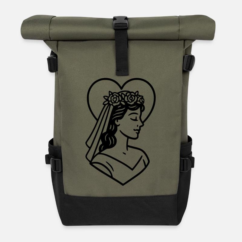 The Bride - Roll Top Backpack - olive/black