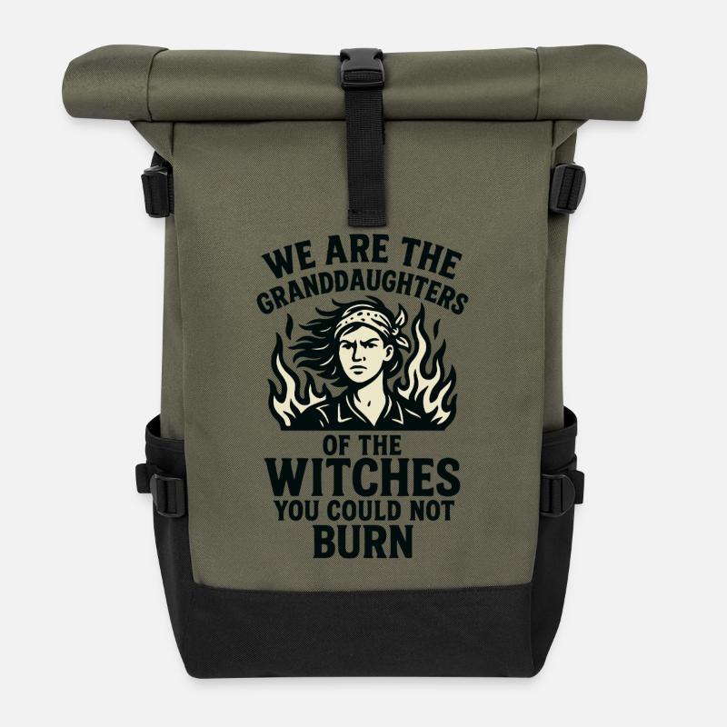 Enkelinnen der Hexen - Rolltop Rucksack - Olive/Schwarz