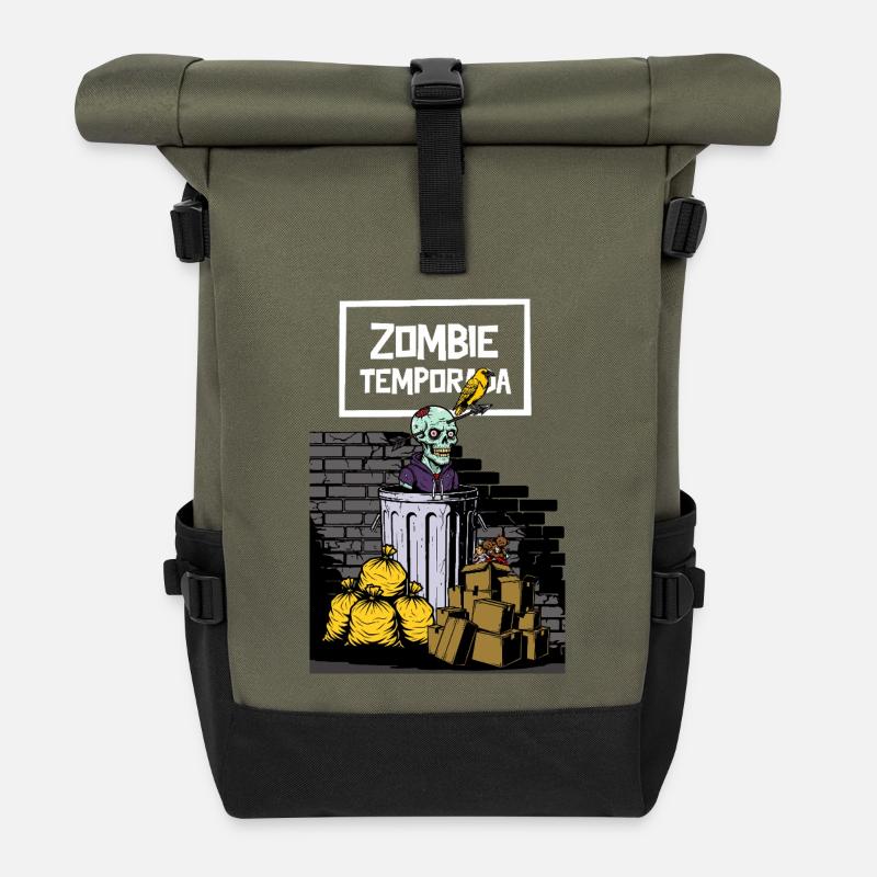 Zombie-Saison - Rolltop Rucksack - Olive/Schwarz