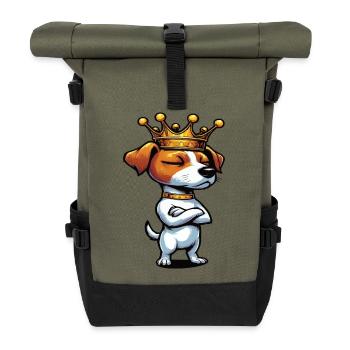 Jack Russel terrier Jack russel liebhaber Jackie - Rolltop Rucksack - Olive/Schwarz - Vorne