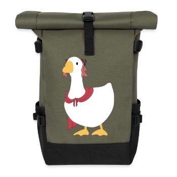 Wo sich Winde treffen – Chinesische Gans – Rubin - Rolltop Rucksack - Olive/Schwarz - Vorne