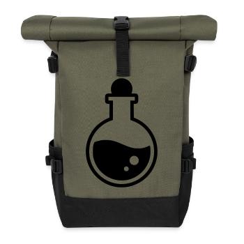 Zaubertrank Flasche Magie - Rolltop Rucksack - Olive/Schwarz - Vorne