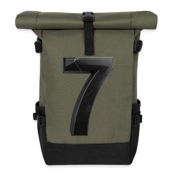 Gebrochene Sieben Grafik - Rolltop Rucksack - Olive/Schwarz - Vorne
