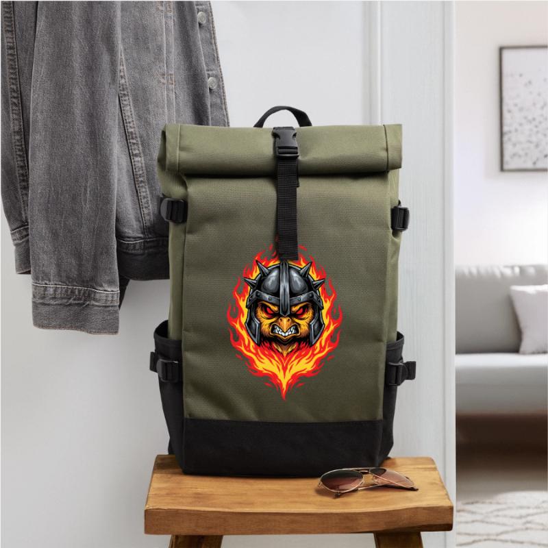 Heavy Metal Easter Party Rocker Easter Egg Easter Bunny Roll Top Backpack