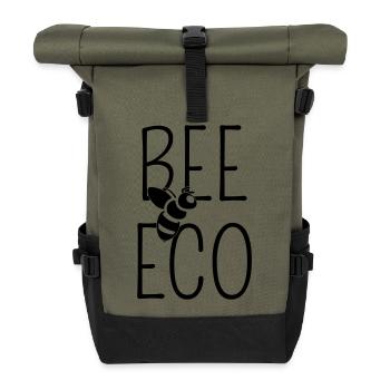 Bee Bee Eco Minimalist Low Tech - Roll Top Backpack - olive/black - Front