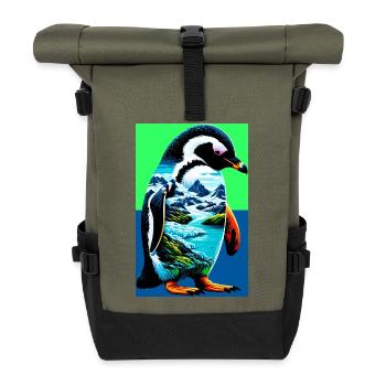 pingouin - Sac à dos roll top - olive/noir - Devant