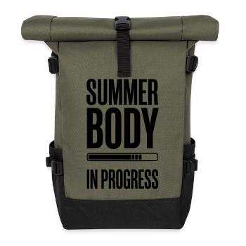 Summer Body In Progress - Motivational Gym Quote - Roll Top Backpack - olive/black - Front