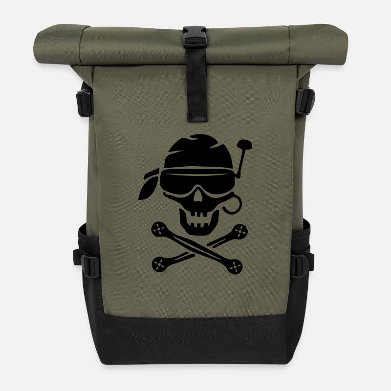 Pirate pilote FPV - Sac à dos roll top - olive/noir