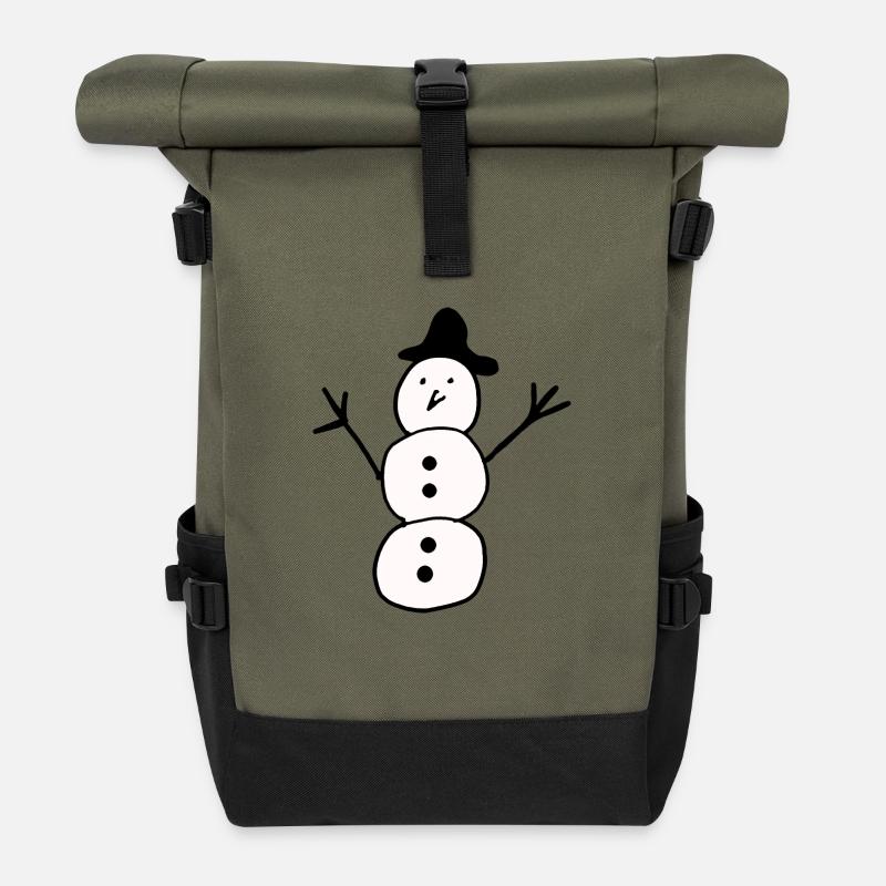 Schneemann - Rolltop Rucksack - Olive/Schwarz