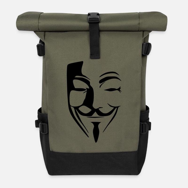 anonymous - Roll Top Backpack - olive/black