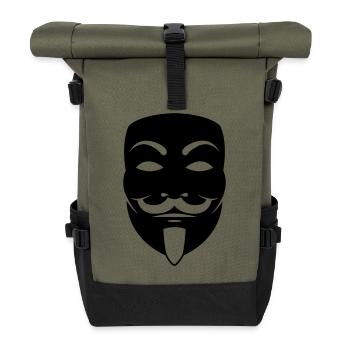 anonymus_maske - Rolltop Rucksack - Olive/Schwarz - Vorne