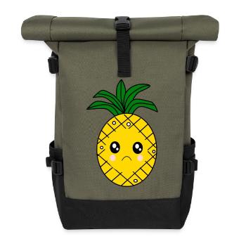 Kawaii Pineapple Kawaii Fruits Kawaii Fruit - Roll Top Backpack - olive/black - Front