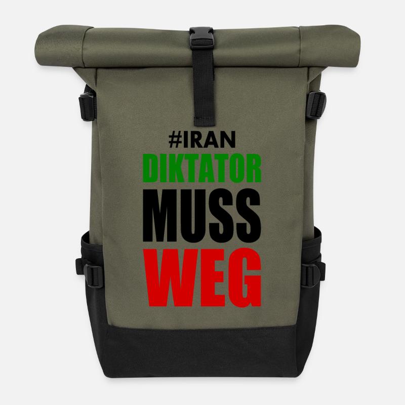 Iran diktator muss weg - Rolltop Rucksack - Olive/Schwarz