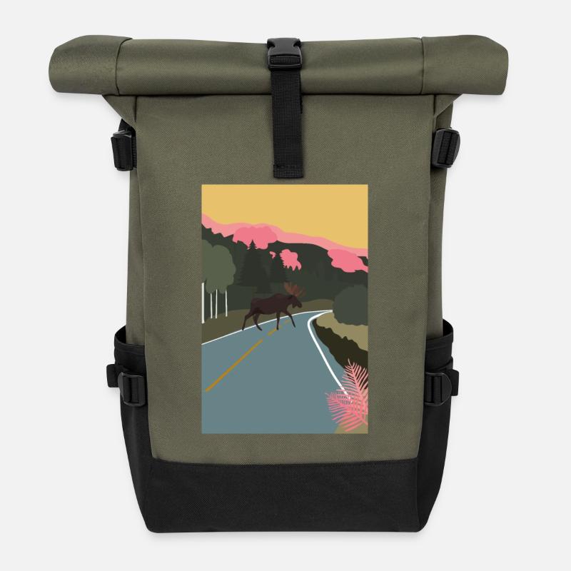 Elk Scandinavia - Roll Top Backpack - olive/black