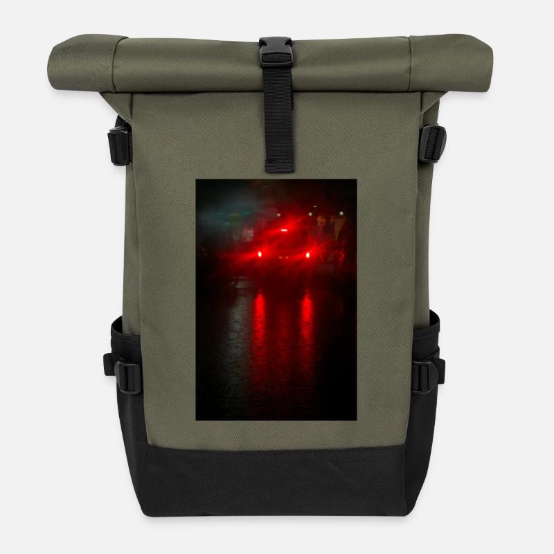 Give me a brake - Roll Top Backpack - olive/black