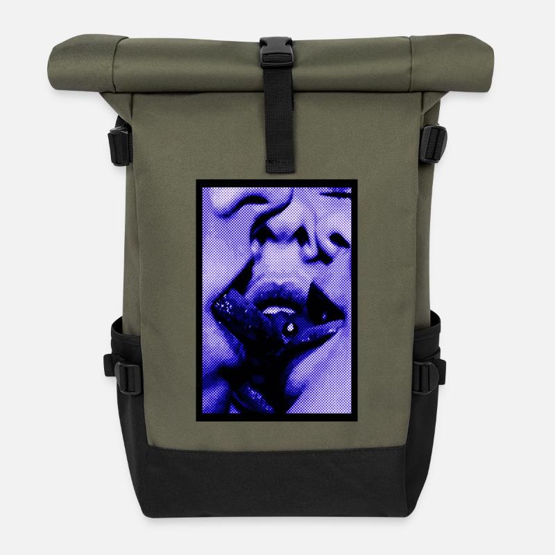 Lippenbekenntnisse mit Piercing (m/w/d) - Rolltop Rucksack - Olive/Schwarz