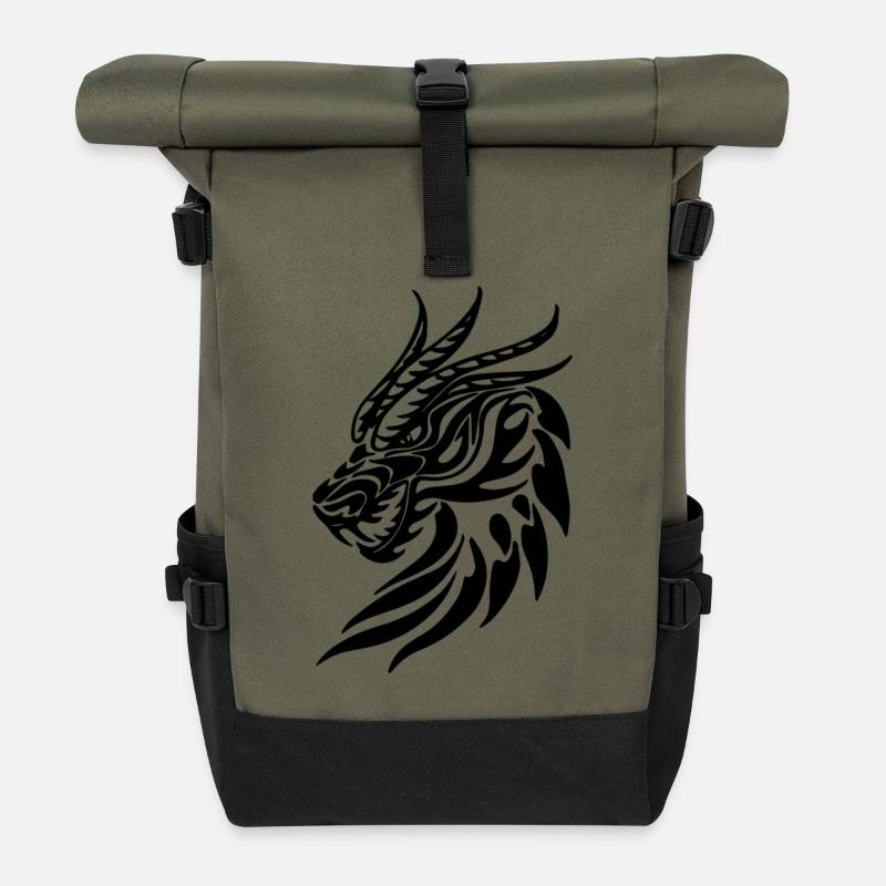 DRACHE - Rolltop Rucksack - Olive/Schwarz