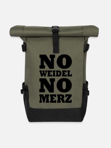 No weidel no merz - Rolltop Rucksack - Olive/Schwarz