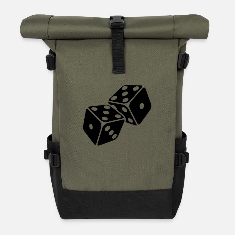Würfel 5er Pasch - Fünferpasch - Rolltop Rucksack - Olive/Schwarz