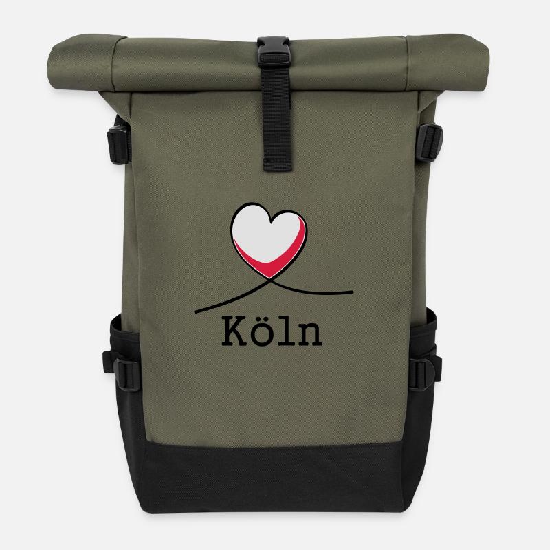 Amo Colonia! - Zaino Rolltop - oliva/nero