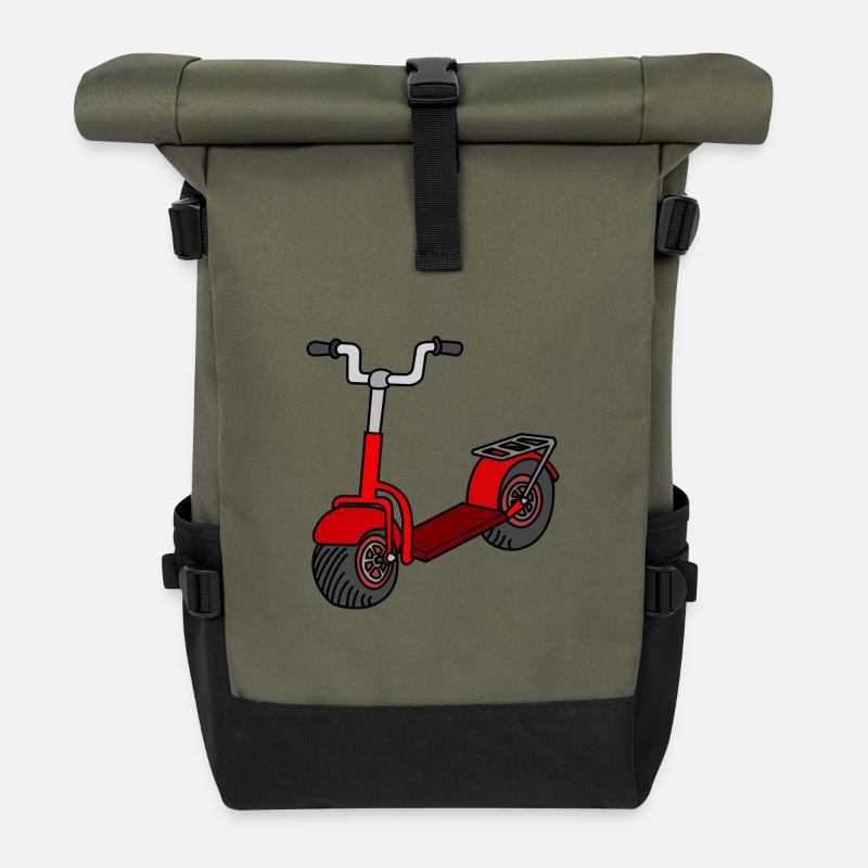 Kick scooter - Roll Top Backpack - olive/black