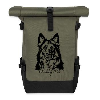 Chodsky Pes Portrait German Shepherd Wilsigns - Roll Top Backpack - olive/black - Front