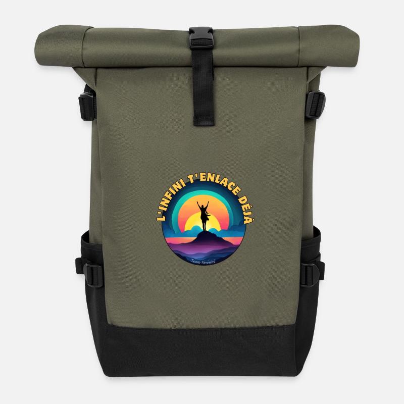 Infinity is already embracing you - Roll Top Backpack - olive/black