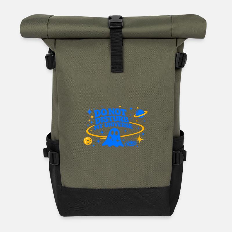 DO NOT DISTURB MY UNIVERSE - Roll Top Backpack - olive/black