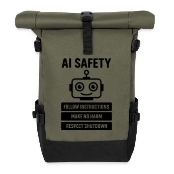 Künstliche Intelligenz - KI Regeln - Rolltop Rucksack - Olive/Schwarz - Vorne