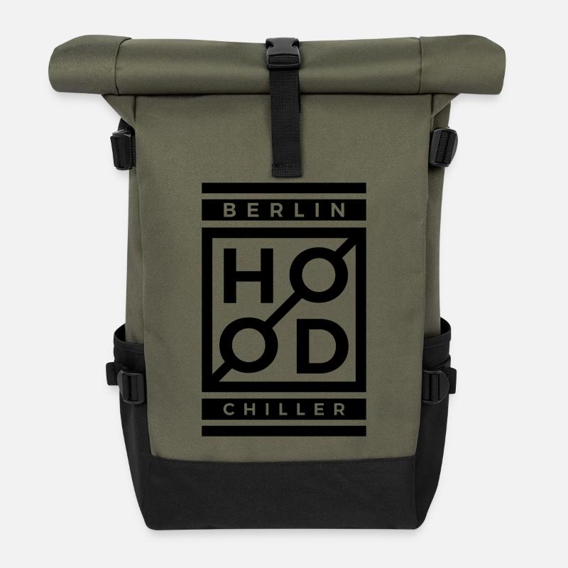 Modern Hood Chiller Berlin - Roll Top Backpack - olive/black
