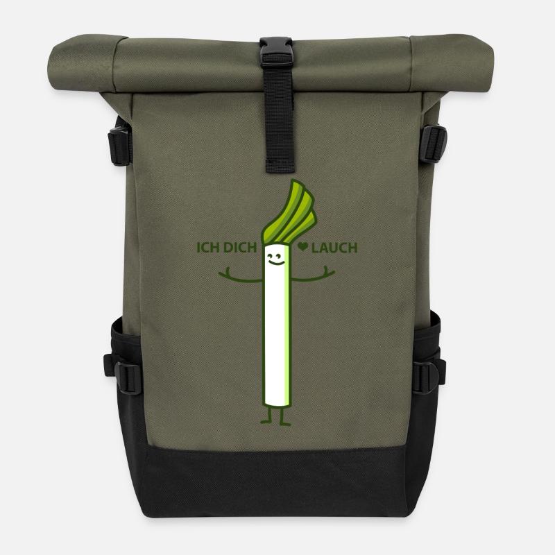 Lauch liebt dich auch - Rolltop Rucksack - Olive/Schwarz