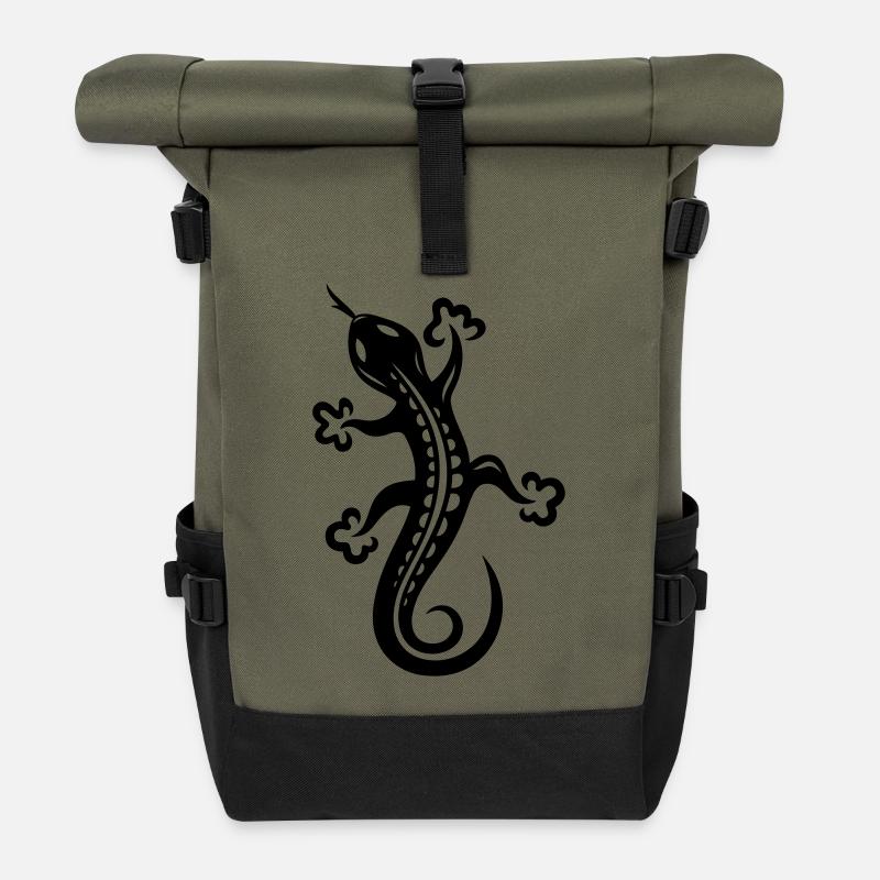 Lézard, lézard - Sac à dos roll top - olive/noir