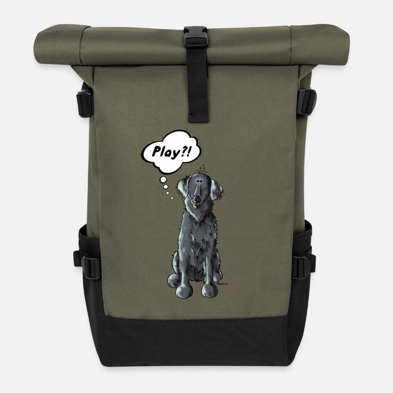 Drôle Retriever à poil plat - Sac à dos roll top - olive/noir